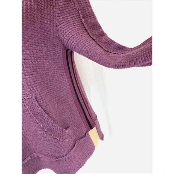 NWT XCVI Purple Thermal Hooded Long Sleeve Knit Top #0649 Size XL - Picture 6 of 8